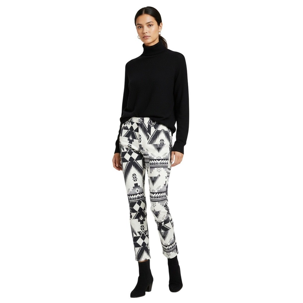 Polo Ralph Lauren Tompkins Skinny High Rise Ankle Jeans Women 31 Geometric Print